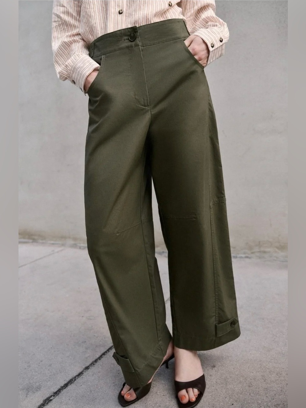 ZARA Barrel Work Pants - Picture 2 of 5